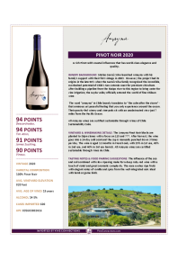 Pinot Noir 2020 Product Sheet
