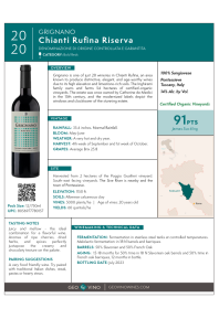 Chianti Rufina Riserva 2020 Product Sheet