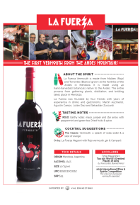 La Fuerza Rojo Vermouth Product Sheet