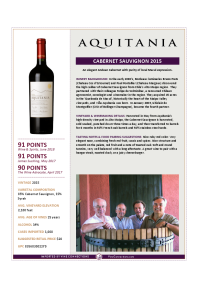 Cabernet Sauvignon 2015 Product Sheet