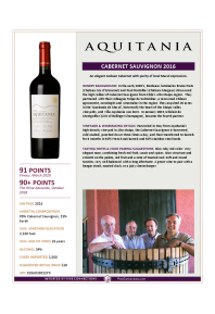 Cabernet Sauvignon 2016 Product Sheet