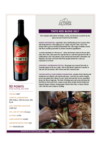 Tinto Red Blend 2017 Product Sheet
