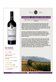 Carmenere, Los Lingues Vineyard 2018 Product Sheet