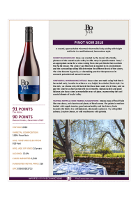 Pinot Noir 2018 Product Sheet