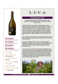 Chardonnay 2019 Product Sheet