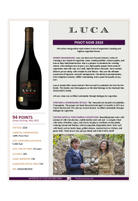 Pinot Noir 2020 Product Sheet