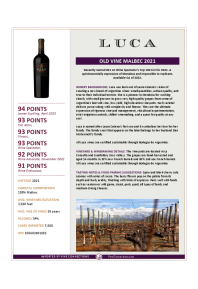 Old Vine Malbec 2021 Product Sheet