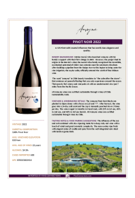 Pinot Noir 2022 Product Sheet