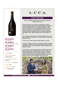 Pinot Noir 2022 Product Sheet