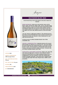 Sauvignon Blanc 2024 Product Sheet